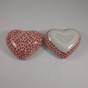 🦚Trinket box "tiny petals" heart ceramic
